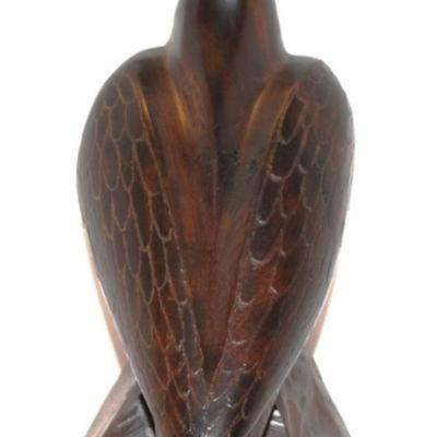 2 "Asian Style" Wood Statues - 11" & 8" H & Toucan Style Wood Bird 12" H x 5" W & All Solid...