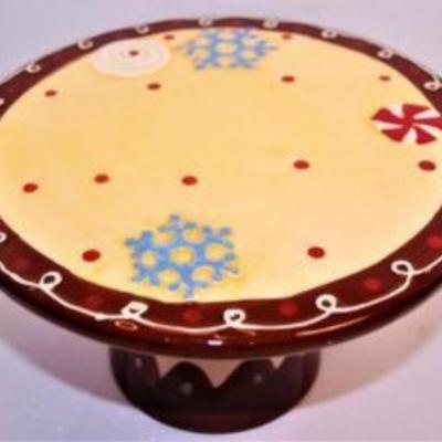 "Star" Raised Designed Dark Blue Plate 11 1/2" Circ. & All Occasion and Colorful Cake Plate & "Bamboo Jungle...