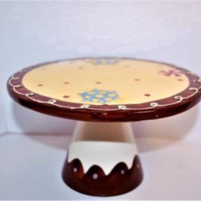 "Star" Raised Designed Dark Blue Plate 11 1/2" Circ. & All Occasion and Colorful Cake Plate & "Bamboo Jungle...