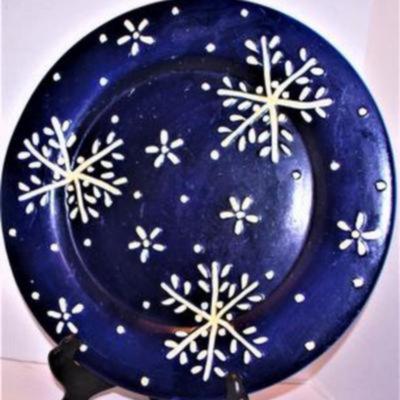 "Star" Raised Designed Dark Blue Plate 11 1/2" Circ. & All Occasion and Colorful Cake Plate & "Bamboo Jungle...