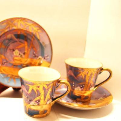 "Star" Raised Designed Dark Blue Plate 11 1/2" Circ. & All Occasion and Colorful Cake Plate & "Bamboo Jungle...