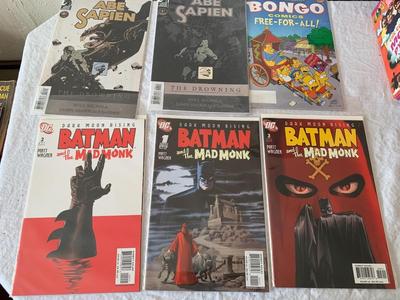 6 Assorted Batman and Bongo, Abe Sapien comics in sleeves lot