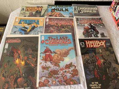 Hellboy, Indiana Jones, The Last Christmas, Incredible Hulk in sleeves lot of 9