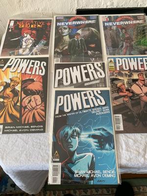 Powers, Neverwhere, Negative Born comic collection lot, in sleeves
