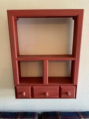 Hanging Wall Shelf w/ (3) Drawers