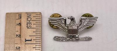US Army WWII Colonel Rank Eagle Pin Sterling Silver