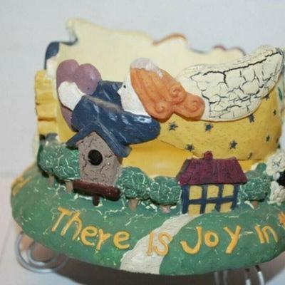 EASTER - Bunny Planter AND Bunny Figure Combination-- "Joy in the Lord & "Springy" Green and Yellow Display Decorations