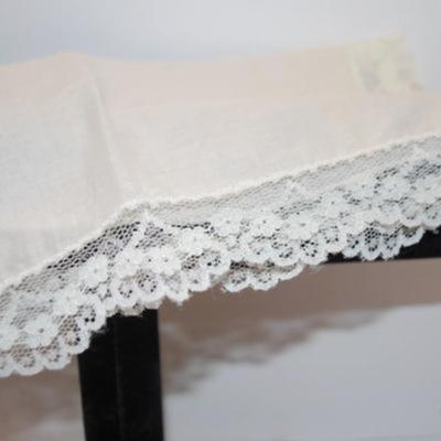 Large Embroidered Tote Bags with Black Straps 16" x 13" Set of 2 & Vintage Classic Lace Handkerchief 10" x 10"
