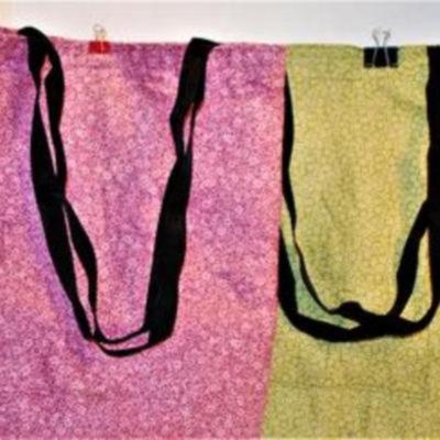 Large Embroidered Tote Bags with Black Straps 16" x 13" Set of 2 & Vintage Classic Lace Handkerchief 10" x 10"