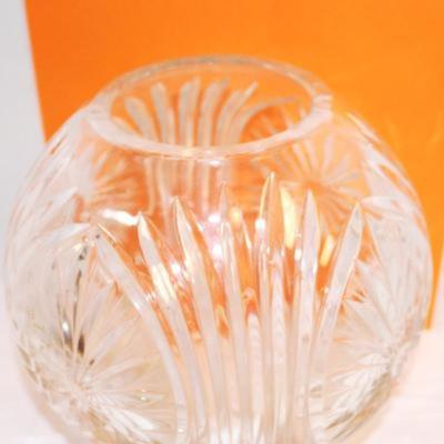 All Glass Candy Dish and Glass Candle Holder & Heavily Etched Glass Bowl - 7" H x 7" W
