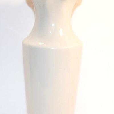 Tulip Glass Vase with Box 7" H & Flowered Vase with a Blue Ring Scalloped Top 10" H