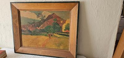 Large MCM frame with scratched print and frame