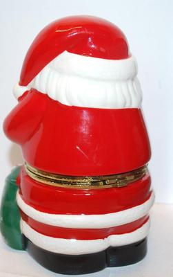 "Mr. Christmas" Animated Porcelain Music Box - Plays "Jingle Bells" 8" H