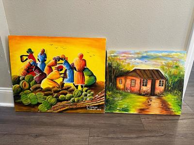 Two Jamaican Paintings on Canvas (2)