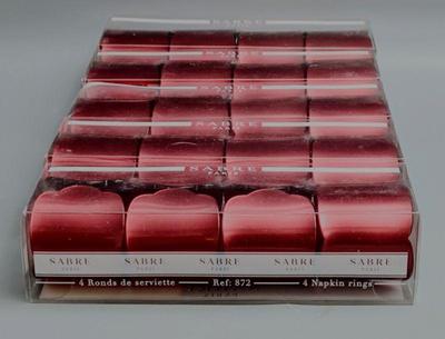 Rose Red French Sabre Napkin Rings. Made in France