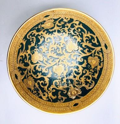 Beautiful Asian Gilt/Cobalt Tapestry Bowl