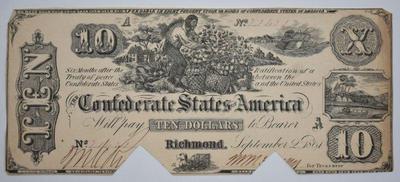 1861 Confederate $10 Banknote