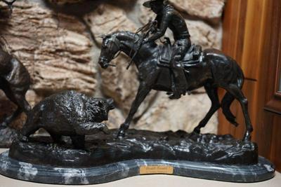 After Frederic Remington this Bronze is Henry Bonnard, 
Double Trouble. 