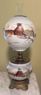 Gone with the Wind Lamp, hand painted