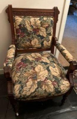 Matching walnut parlor chair