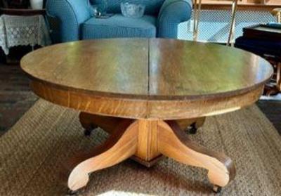 Antique Round Oak Coffee Table