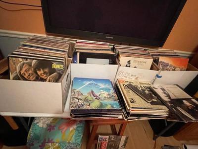 Approx. 450 LP vintage rock albums