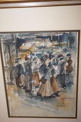 Signed MacKenzie original watercolors there is a pair of these impressionist style works