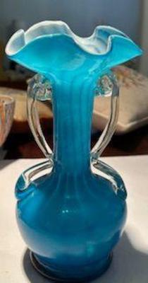 Ruffled Blue Vase