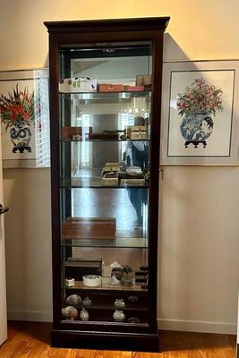 Each display cabinet has unique vintage treasures 