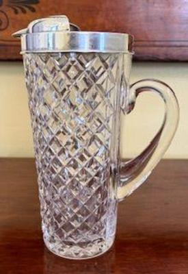 Crystal and Sterling Cocktail Pitcher