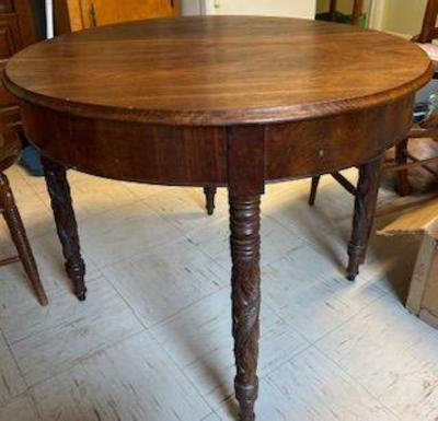 Round antique walnut table 