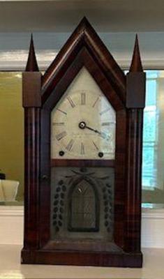 Sale Photo Thumbnail #63: Walnut Steeple Clock