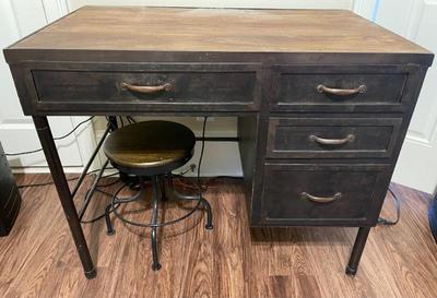 Restoration Hardware small metal and wood desk 38/22/24 $250