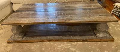 Large wooden coffee table by Arhaus 16x71x39 $600