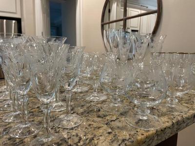 Assorted crystal glassware