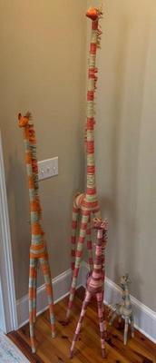 Decorative raffia giraffe family $120 the set