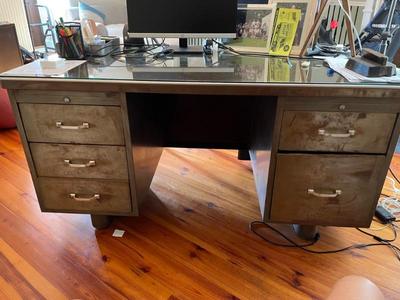 large Mid century steel desk (60x30) $450
