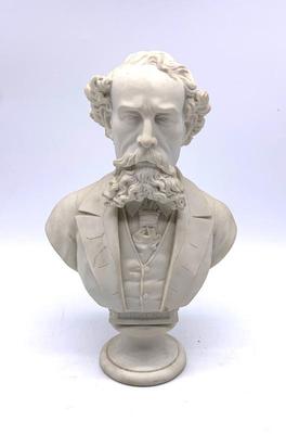 Parian bust of Charles Dickens, ht. 16 1/2â€
