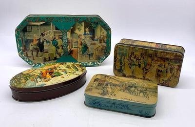 English Dickens tin cookie boxes