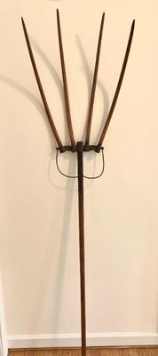 Antique hay fork, patented 1857