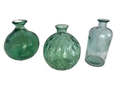 Teal Glass Bottle Trio