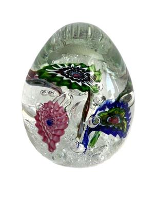 Art Glass Flower Design Paperweight