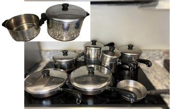 Eleven Pieces Of Vintage Revere Ware Cookware