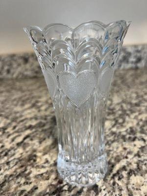 Crystal Heart Motif Bud Vase