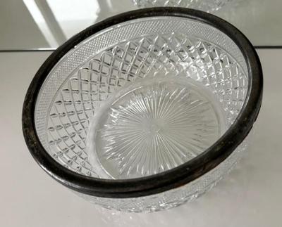 Antique Crystal Silver Plated Rim
