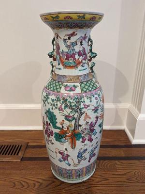 Antique Famille Rose Floor Vase $1000