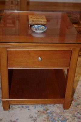Thomasville Cherry end table, side table and round top fern stand tables. 