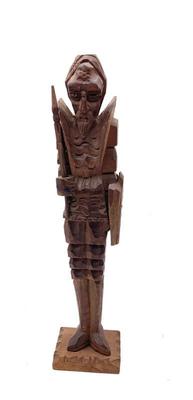 Mid century carved wooden knight ht.17”