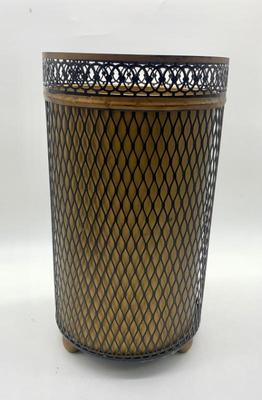 Mid century wire mesh waste can