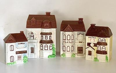 Set/4 Victorian House canister set, Japan